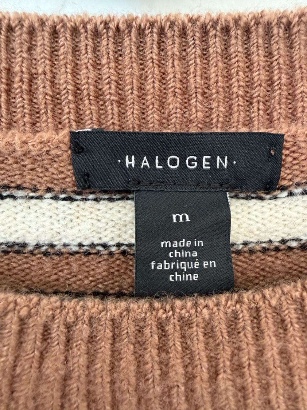 Halogen®Stripe Crewneck Sweater Medium - Picture 3 of 11